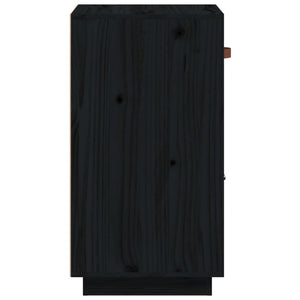 Credenza-Buffet-Armadio da cucina Nera 34x40x75 cm in Legno Massello di Pino