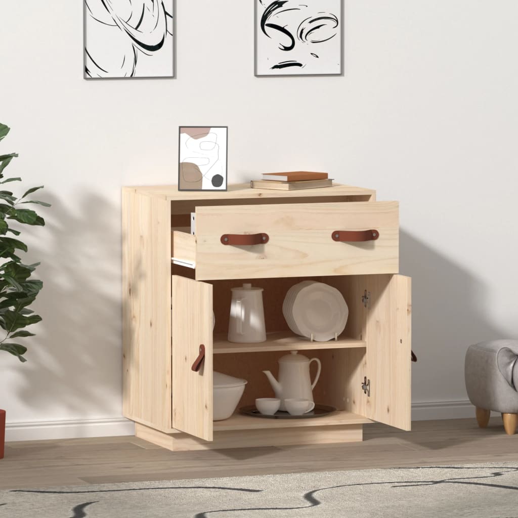Credenza-Buffet-Armadio da cucina 65,5x40x75 cm in Legno Massello di Pino