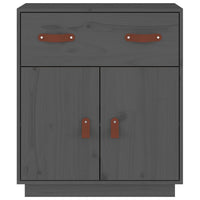 Credenza Grigia 65,5x40x75 cm in Legno Massello di Pino 820129
