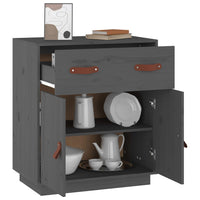 Credenza Grigia 65,5x40x75 cm in Legno Massello di Pino cod mxl 25689