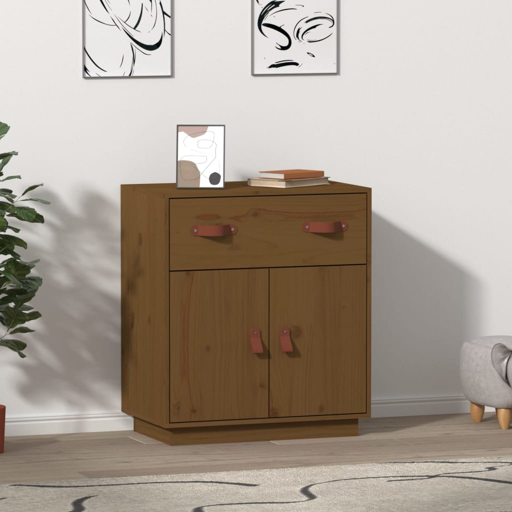 Credenza-Buffet-Armadio da cucina Ambrata 65,5x40x75 cm in Legno Massello di Pino