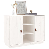 Credenza Bianca 100x40x75 cm in Legno Massello di Pino 820133