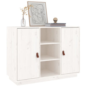 Credenza Bianca 100x40x75 cm in Legno Massello di Pino 820133