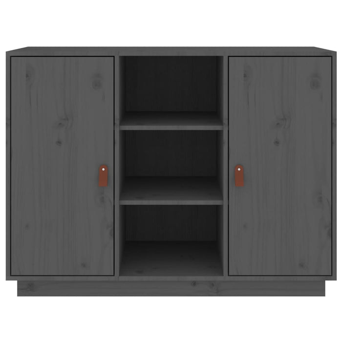 Credenza Grigia 100x40x75 cm in Legno Massello di Pino 820134
