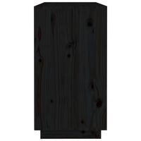 Credenza Nera 100x40x75 cm in Legno Massello di Pino 820136