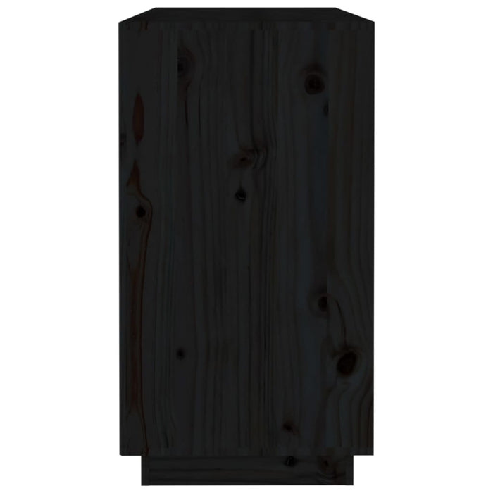 Credenza Nera 100x40x75 cm in Legno Massello di Pino 820136