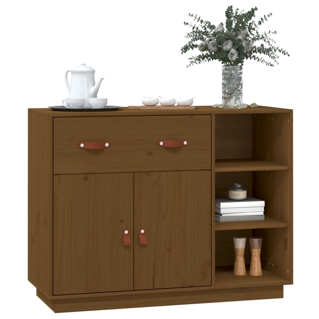 Credenza Marrone Ambra 98,5x40x75 cm in Legno Massello di Pino 820140