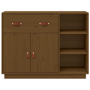 Credenza-Buffet-Armadio da cucina Marrone Ambra 98,5x40x75 cm in Legno Massello di Pino