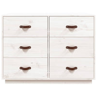 Credenza-Buffet-Armadio da cucina Bianca 100x40x75 cm in Legno Massello di Pino