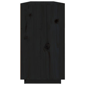 Credenza-Buffet-Armadio da cucina Nera 100x40x75 cm in Legno Massello di Pino