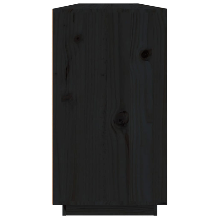 Credenza-Buffet-Armadio da cucina Nera 100x40x75 cm in Legno Massello di Pino