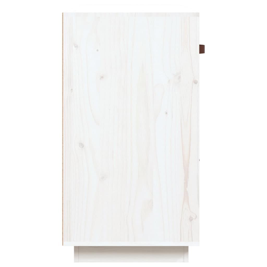 Credenza Bianca 100x40x75 cm in Legno Massello di Pino 820148
