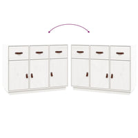 Credenza Bianca 100x40x75 cm in Legno Massello di Pino 820148