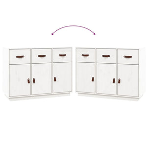 Credenza Bianca 100x40x75 cm in Legno Massello di Pino 820148