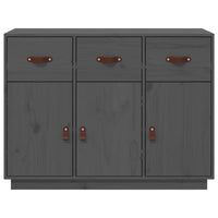 Credenza Grigia 100x40x75 cm in Legno Massello di Pino