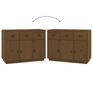 Credenza-Buffet-Armadio da cucina ambra 100x40x75 cm in Legno Massello di Pino 378367