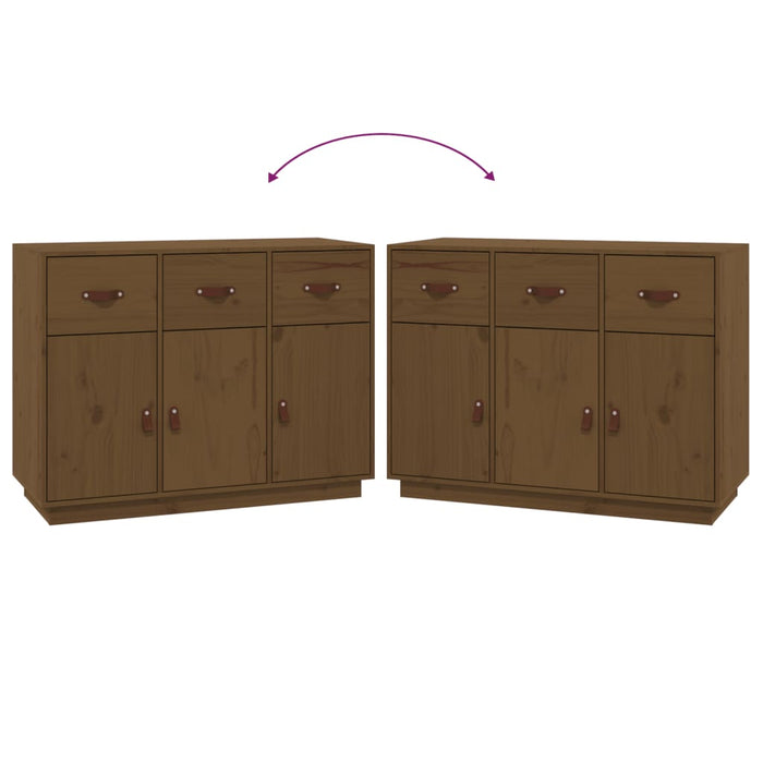 Credenza-Buffet-Armadio da cucina ambra 100x40x75 cm in Legno Massello di Pino 378367