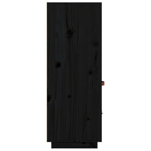 Credenza Nera 67x40x108,5 cm in Legno Massello di Pino 820161