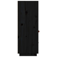 Credenza-Buffet-Armadio da cucina Nera 67x40x108,5 cm in Legno Massello di Pino