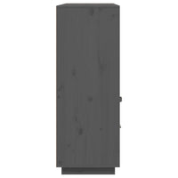 Credenza Grigia 100x40x108,5 cm in Legno Massello di Pino 820164