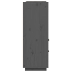 Credenza Grigia 100x40x108,5 cm in Legno Massello di Pino 820164