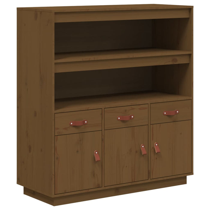 Credenza-Buffet-Armadio da cucina ambra 100x40x108,5 cm in Legno Massello di Pino