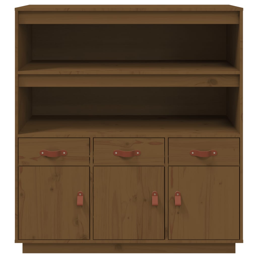 Credenza-Buffet-Armadio da cucina ambra 100x40x108,5 cm in Legno Massello di Pino