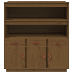 Credenza-Buffet-Armadio da cucina ambra 100x40x108,5 cm in Legno Massello di Pino