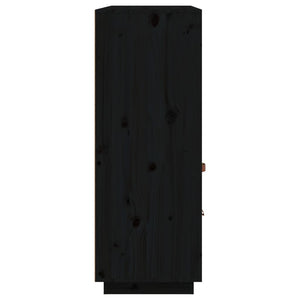 Credenza Nera 100x40x108,5 cm in Legno Massello di Pino 820166