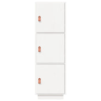 Credenza-Buffet-Armadio da cucina Bianca 34x40x108,5 cm in Legno Massello di Pino 489197