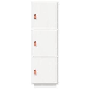 Credenza-Buffet-Armadio da cucina Bianca 34x40x108,5 cm in Legno Massello di Pino 489197