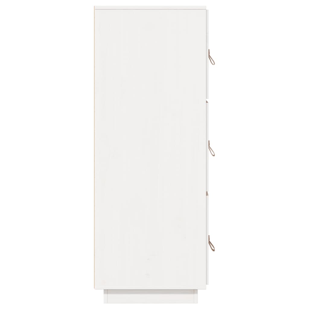 Credenza-Buffet-Armadio da cucina Bianca 34x40x108,5 cm in Legno Massello di Pino 489197