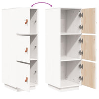 Credenza-Buffet-Armadio da cucina Bianca 34x40x108,5 cm in Legno Massello di Pino 489197