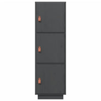 Credenza Grigia 34x40x108,5 cm in Legno Massello di Pino 820169