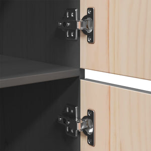 Credenza Grigia 34x40x108,5 cm in Legno Massello di Pino 820169