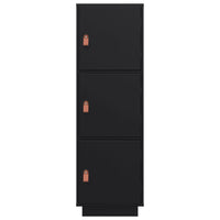 Credenza Nera 34x40x108,5 cm in Legno Massello di Pino cod mxl 26351