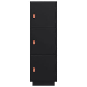 Credenza Nera 34x40x108,5 cm in Legno Massello di Pino cod mxl 26351