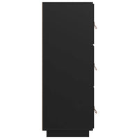 Credenza Nera 34x40x108,5 cm in Legno Massello di Pino cod mxl 26351