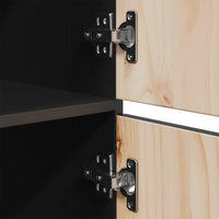 Credenza Nera 34x40x108,5 cm in Legno Massello di Pino cod mxl 26351