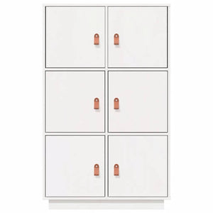 Credenza Bianca 67x40x108,5 cm in Legno Massello di Pino cod mxl 26831