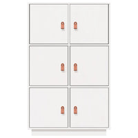 Credenza Bianca 67x40x108,5 cm in Legno Massello di Pino 820173