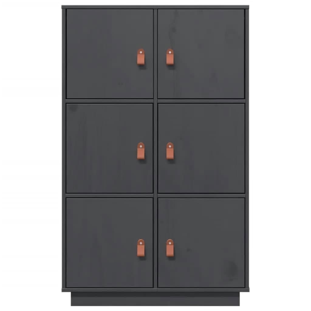 Credenza Grigia 67x40x108,5 cm in Legno Massello di Pino cod mxl 25680