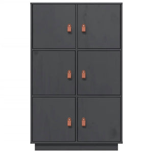 Credenza Grigia 67x40x108,5 cm in Legno Massello di Pino cod mxl 25680