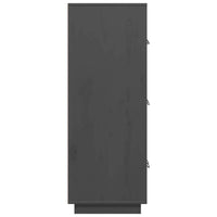 Credenza Grigia 67x40x108,5 cm in Legno Massello di Pino 820174