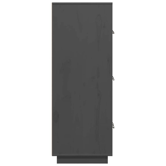 Credenza Grigia 67x40x108,5 cm in Legno Massello di Pino 820174