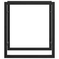 Portalegna Nero Opaco 50x28x56 cm in Acciaio 350304