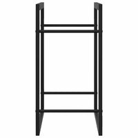 Portalegna Nero Opaco 50x28x56 cm in Acciaio 350304