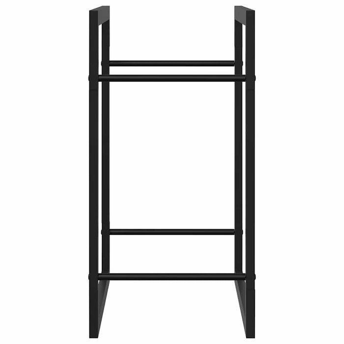 Portalegna Nero Opaco 50x28x56 cm in Acciaio 350304