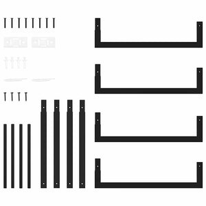 Portalegna Nero Opaco 50x28x56 cm in Acciaio 350304