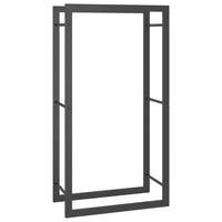 Portalegna-Scaffale per Legna Nero Opaco 50x28x94 cm Acciaio